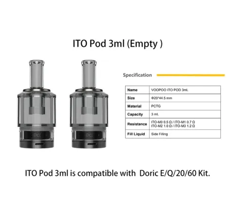 VOOPOO ITO PODS EMPTY 3ML 2PCS - CIG